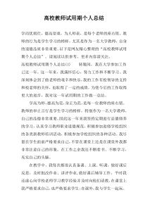 高校教师试用期个人总结