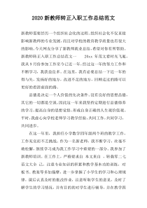2022新教师转正入职工作总结范文