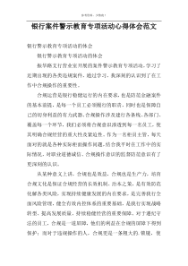 银行案件警示教育专项活动心得体会范文