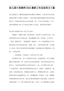 幼儿园小班教师2022最新工作总结范文5篇
