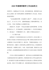 2022年新教师教学工作总结范文