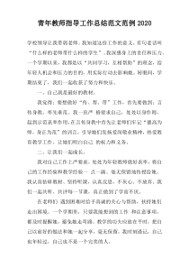 青年教师指导工作总结范文范例2022