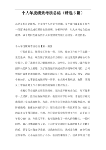 个人年度绩效考核总结（精选5篇）