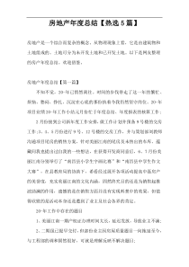 房地产年度总结【热选5篇】