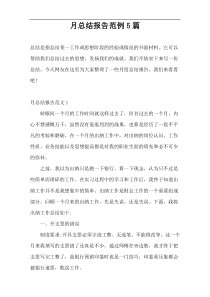 月总结报告范例5篇