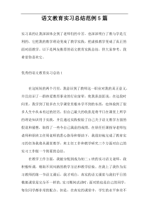 语文教育实习总结范例5篇