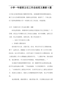 小学一年级班主任工作总结范文最新5篇