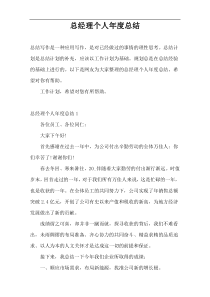 总经理个人年度总结