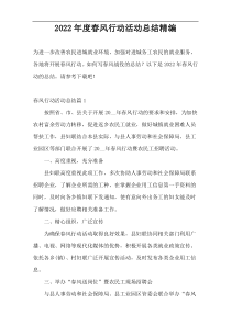 2022年度春风行动活动总结精编