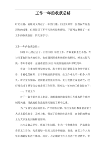 工作一年的收获总结