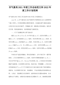 市气象局2021年度工作总结范文和2022年度工作计划范例