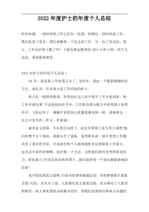 2022年度护士的年度个人总结