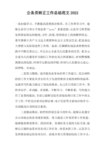 公务员转正工作总结范文2022