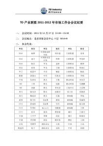 12月27日TDIA市场工作会会议纪要