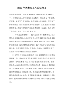 2022年档案局工作总结范文