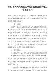 2022年人大代表建议和政协委员提案办理工作总结范文