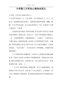 大学第三天军训心得体会范文