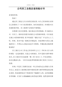 公司员工自我反省的检讨书