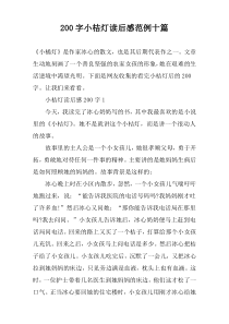 【200字】小桔灯读后感范例十篇