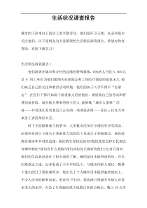 生活状况调查报告