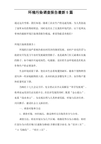 环境污染调查报告最新5篇
