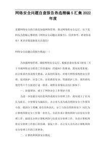 网络安全问题自查报告热选精编5汇集2022年度