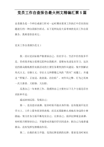 党员工作自查报告最火例文精编汇聚5篇