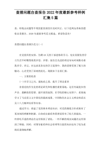 查摆问题自查报告2022年度最新参考样例汇集5篇