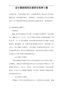 会计基础规范自查报告范例5篇