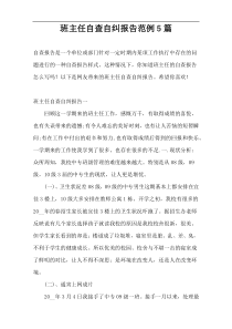 班主任自查自纠报告范例5篇