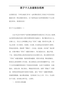 班子个人自查报告范例