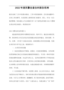 2022年度民警自查自纠报告范例