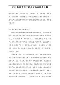 2022年度市级文明单位自查报告5篇