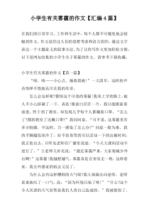 小学生有关雾霾的作文【汇编4篇】