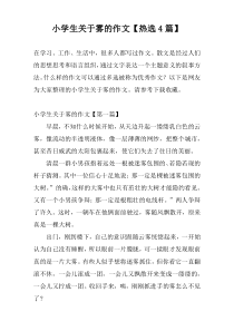小学生关于雾的作文【热选4篇】