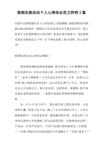 假期实践活动个人心得体会范文样例3篇