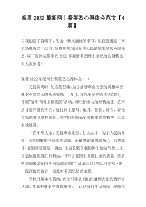 观看2022最新网上祭英烈心得体会范文【4篇】