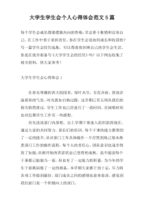 大学生学生会个人心得体会范文5篇