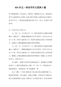 800字五一劳动节作文范例5篇