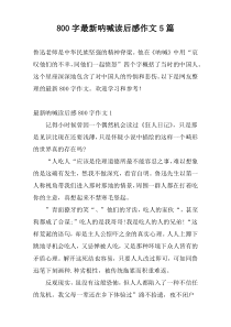 800字最新呐喊读后感作文5篇
