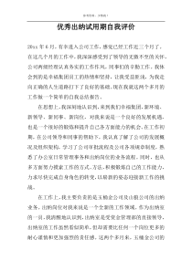 优秀出纳试用期自我评价