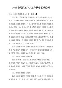 2022公司员工个人工作报告汇报范例
