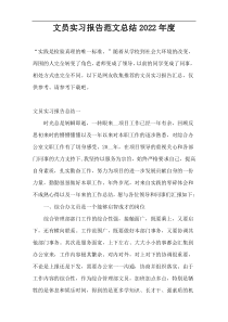 文员实习报告范文总结2022年度