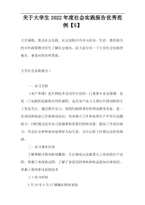关于大学生2022年度社会实践报告优秀范例【5】