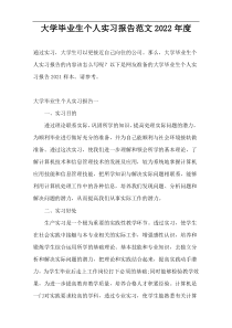 大学毕业生个人实习报告范文2022年度