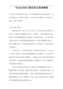 专业认识实习报告范文范例集锦