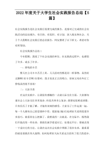 2022年度关于大学生社会实践报告总结【5篇】