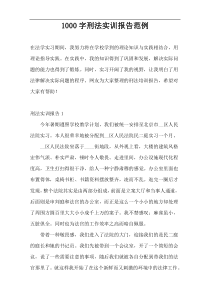 1000字刑法实训报告范例