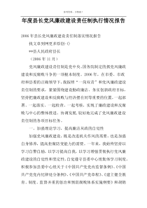 年度县长党风廉政建设责任制执行情况报告