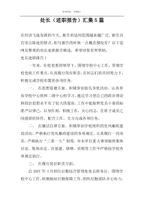 处长（述职报告）汇集5篇